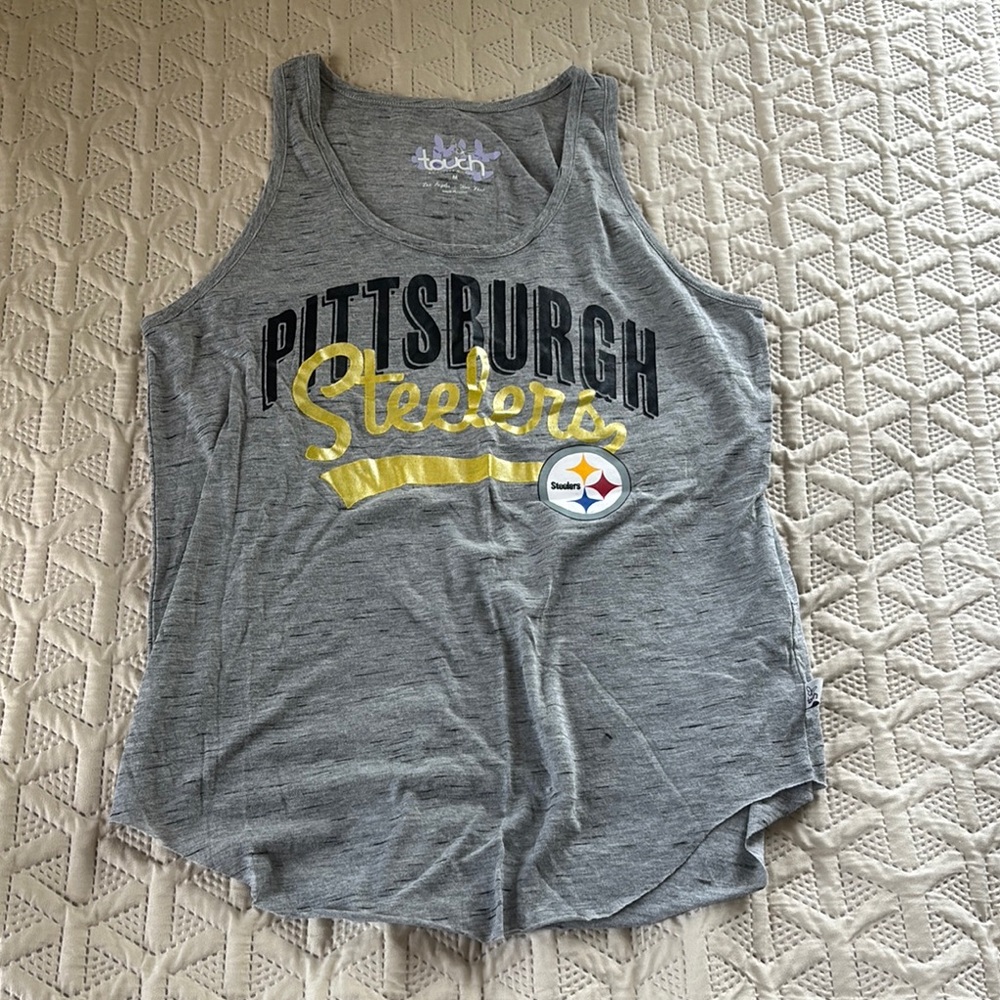Touch by Alyssa Milano Gray Pittsburgh Steelers Tank Top